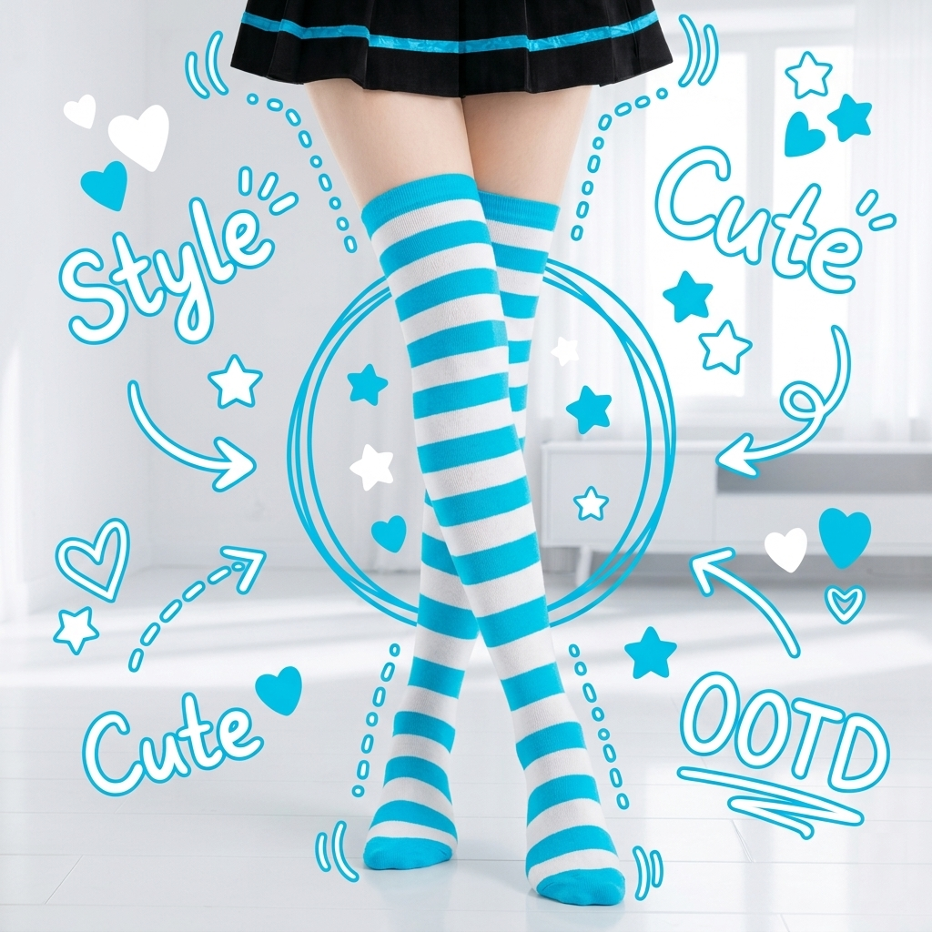 かわいいしましま靴下 ラムネ